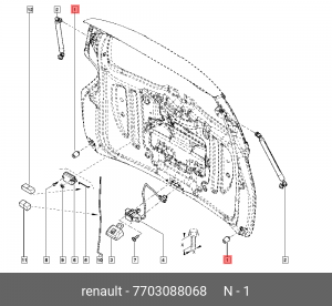 Отбойник крышки багажника 7703088068 RENAULT