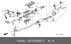 Выпускной трубопровод 18210S50E12 HONDA