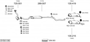 Средний глушитель выхлопных газов 291581 BOSAL