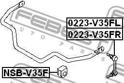 Стойка стабилизатора 0223-V35FR FEBEST