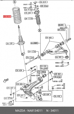 Пружина подвески NA81-34-011 MAZDA