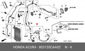 Шланг кондиционера 80315SCAA02 HONDA