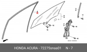 Направляющая стекла двери 72275SNAA01 HONDA