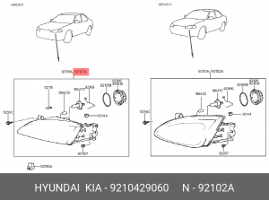 Основная фара 9210429060 HYUNDAI KIA