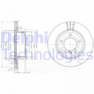 Тормозной диск BG3900 DELPHI