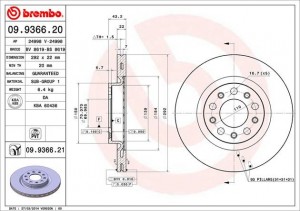 Тормозной диск 09.9366.20 BREMBO