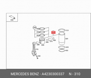 Гильза цилиндра с поршнем в сборе A4230300337 MERCEDES BENZ
