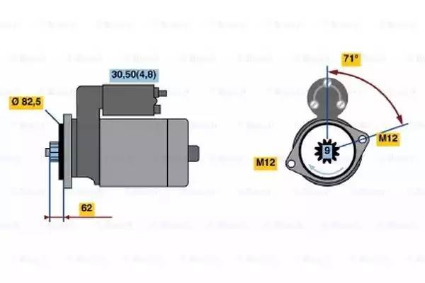 Стартер 0 001 125 607 BOSCH