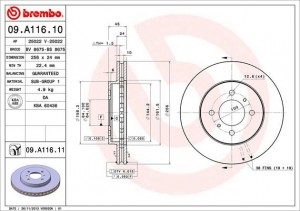 Тормозной диск 09.A116.10 BREMBO