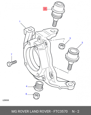 несущий / направляющий шарнир FTC3570 MG ROVER LAND ROVER
