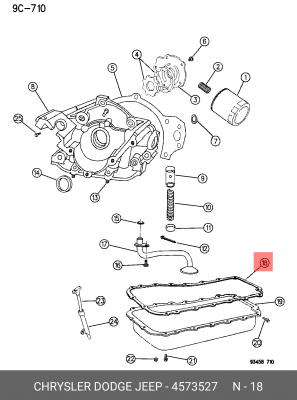 Накладка, маслянный поддон 457 3527 CHRYSLER