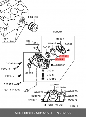 Прокладка, впускной коллектор MD161631 MITSUBISHI