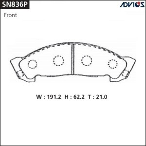 Колодки тормозные дисковые SN836P ADVICS