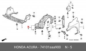 Подкрылок 74101SAA900 HONDA