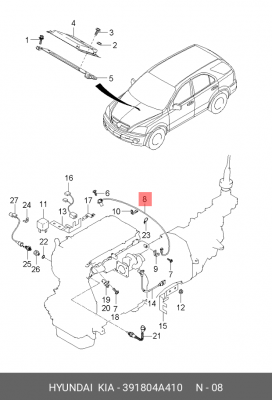 Датчик положения коленвала 391804A410 HYUNDAI KIA