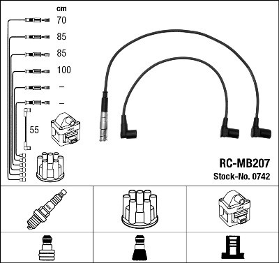 Ккомплект проводов зажигания RCMB207 NGK NTK