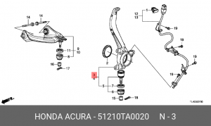 Кулак поворотный (комплект) 51210TA0020 HONDA