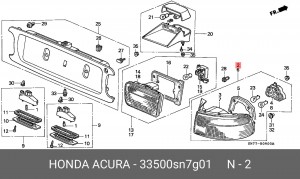 Задний фонарь 33500SN7G01 HONDA