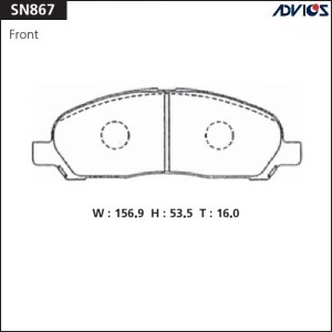 Колодки тормозные дисковые SN867 ADVICS