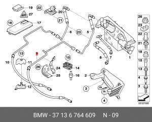 Трубка гидравлическая активной подвески 37 13 6 764 609 BMW