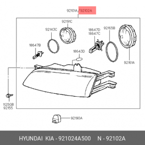 Основная фара 921024A500 HYUNDAI KIA