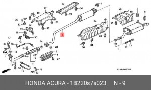 Средний глушитель выхлопных газов 18220S7A023 HONDA
