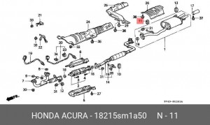 Кронштейн, система выпуска ОГ 18215SM1A50 HONDA