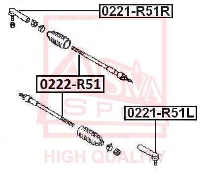 Наконечник рулевой тяги 0221-R51R ASVA