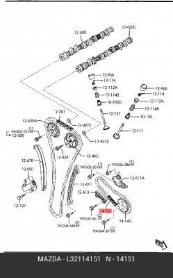 Цепь привода масляного насоса L321-14-151 MAZDA