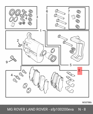 Комплект тормозных колодок, диско SFP100200EVA MG ROVER LAND ROVER