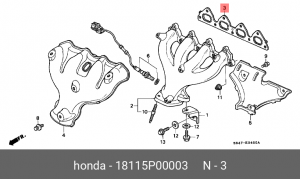 Прокладка, выпускной коллектор 18115P00003 HONDA