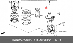 Амортизатор 51606-S9E-T04 HONDA