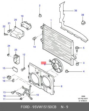 Вентилятор, охлаждение двигателя 95VW15150CB FORD