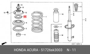 Подшипник опоры амортизатора подвески 51726SK3003 HONDA