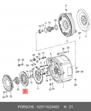 Диск сцепления 92511625402 PORSCHE