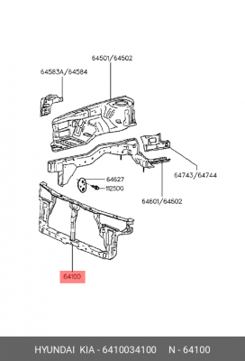 Облицовка передка 6410034100 HYUNDAI KIA