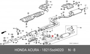Кронштейн, система выпуска ОГ 18215SD4020 HONDA