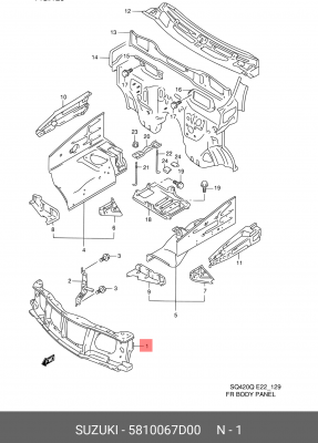 Облицовка передка 58100-67D00 SUZUKI