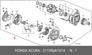 Генератор 31100PK1014 HONDA
