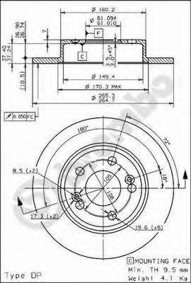 Тормозной диск 08.5645.40 BREMBO