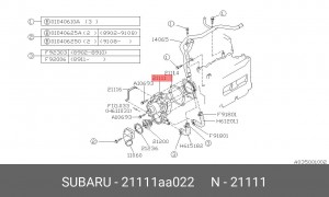 Водяной насос 21111-AA022 SUBARU