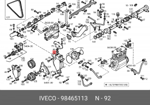 Термостат, охлаждающая жидкость 98465113 IVECO