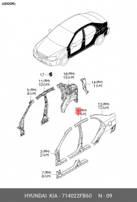 Стойка кузова 714022FB60 HYUNDAI KIA