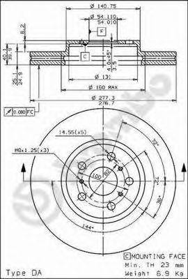 Тормозной диск 09.6806.10 BREMBO