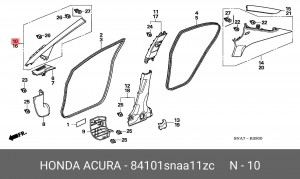 Облицовка стойки кузова 84101SNAA11ZC HONDA
