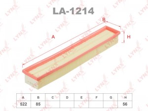 Фильтр воздушный LA-1214 LYNXAUTO