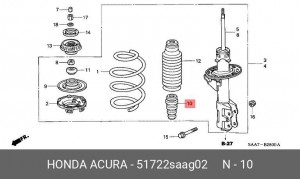 Отбойник амортизатора подвески 51722SAAG02 HONDA