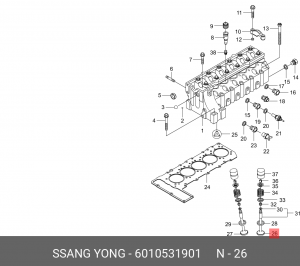 Клапан впускной 6010531901 SSANG YONG