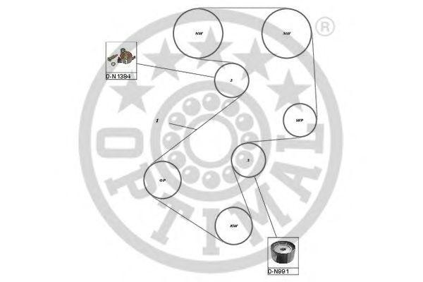 Комплект ремня ГРМ SK1282 OPTIMAL
