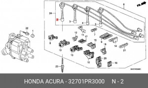 Ккомплект проводов зажигания 32701PR3000 HONDA
